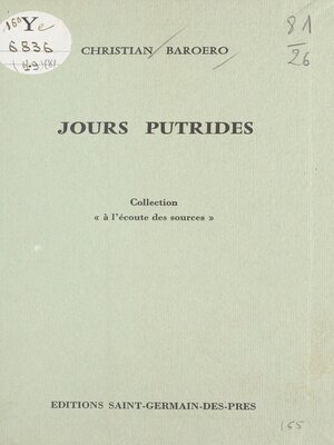 cover image of Jours putrides